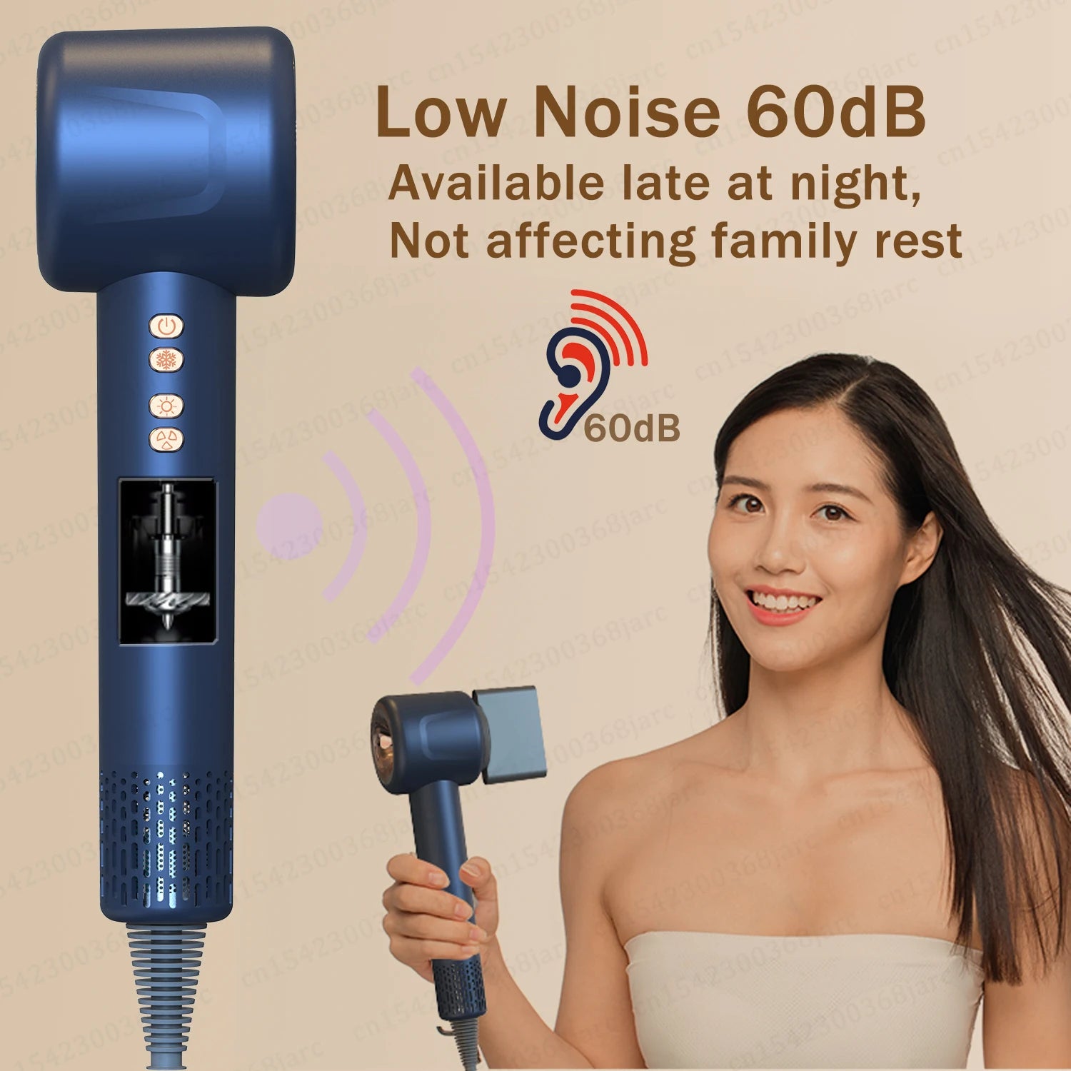 スーパーヘアドライヤー 220V 葉のないヘアドライヤーパーソナルヘアケアスタイリングマイナスイオンツール定アニオン電気ヘアドライヤー