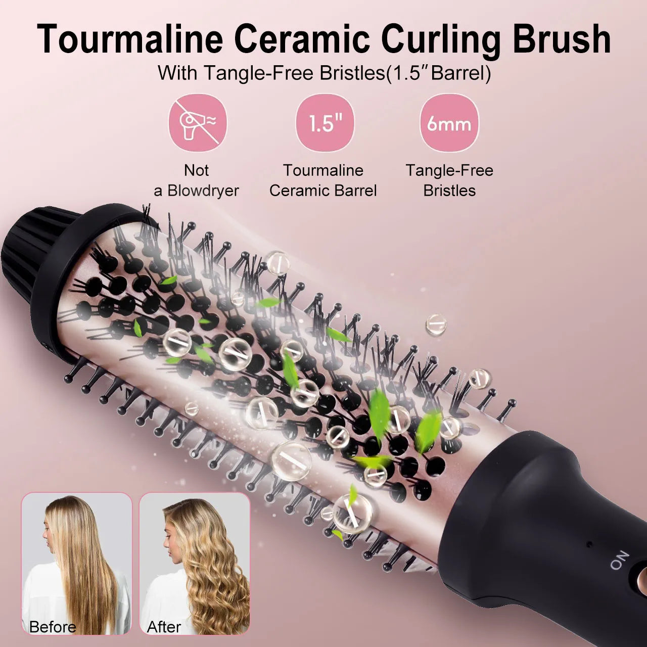ハッテカー 家庭用 電気カーリングコーム ロングヘア ショートヘア スタイリングブラシ 耐熱 ヘアスタイリングツール インナーバックルカール