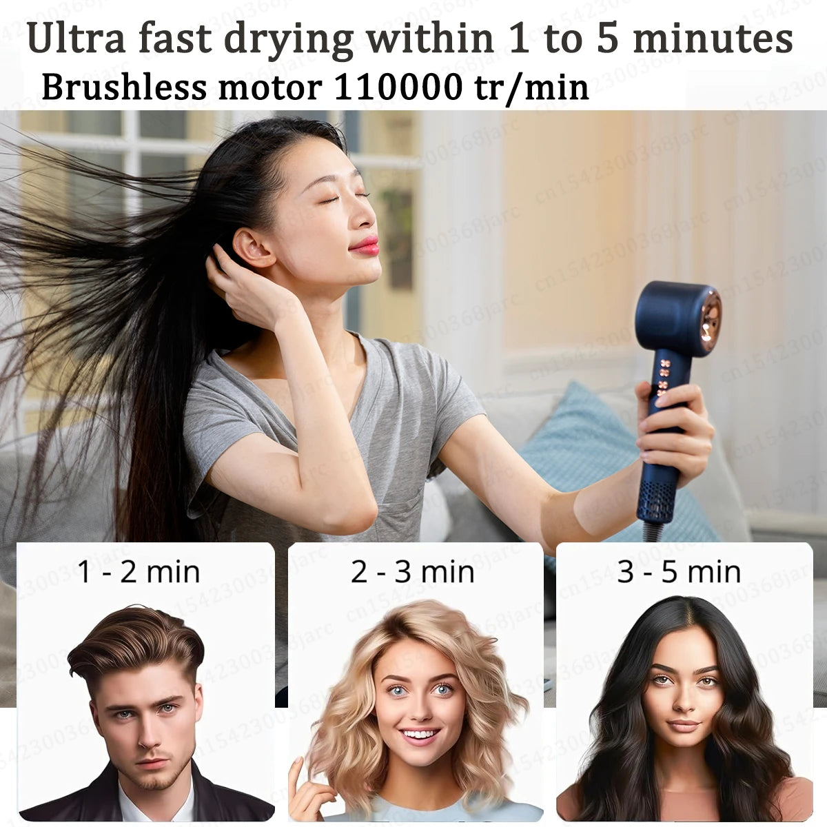 スーパーヘアドライヤー 220V 葉のないヘアドライヤーパーソナルヘアケアスタイリングマイナスイオンツール定アニオン電気ヘアドライヤー