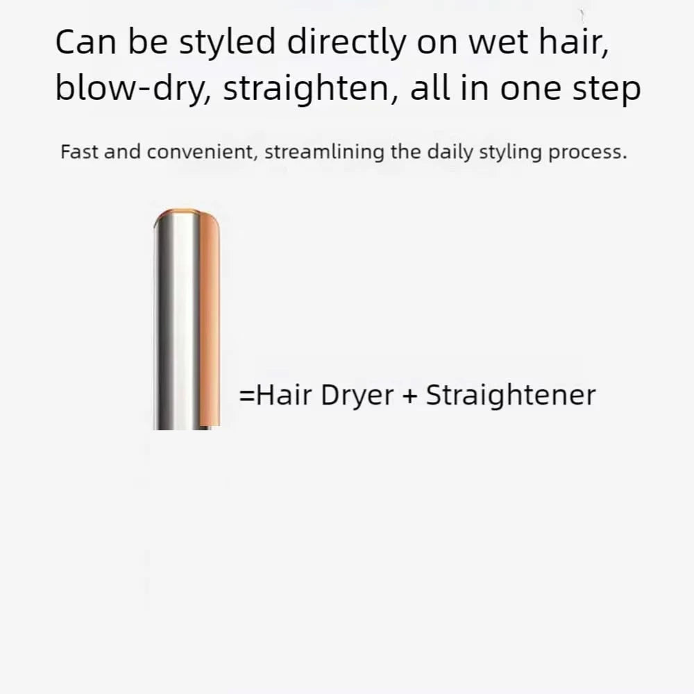 プロ仕様 2-in-1 ヘアドライヤー＆ストレートアイロン マイナスイオンアイロン 長時間スタイリングツール ウェット＆ドライストレートアイロン