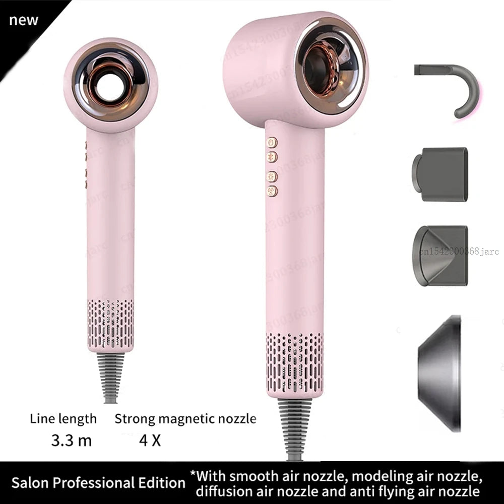 スーパーヘアドライヤー 220V 葉のないヘアドライヤーパーソナルヘアケアスタイリングマイナスイオンツール定アニオン電気ヘアドライヤー